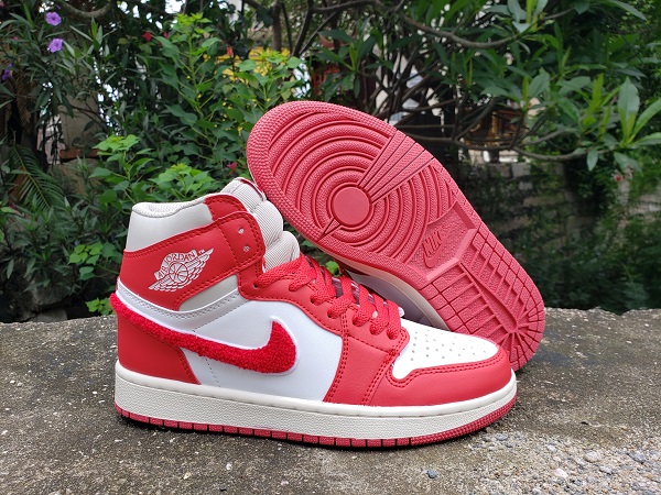 Women's Running Weapon Air Jordan 1 White/Red Shoes 0160 Women's Running Weapon Air Jordan 1 White/Red Shoes 0160